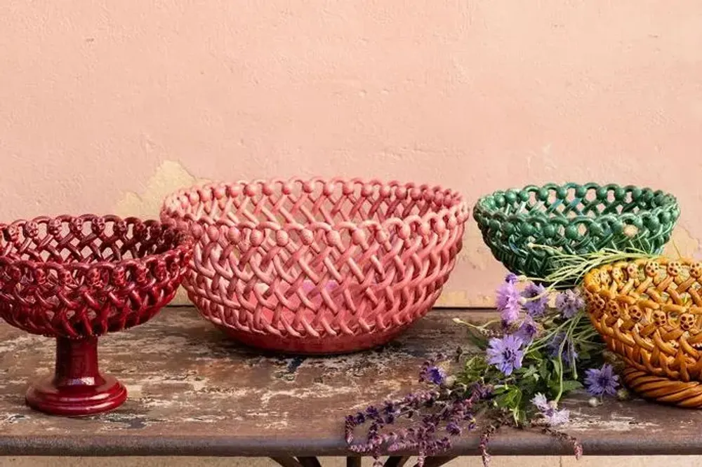 Céramique - Corbeille tressée géante Rosae sans pied - MAISON PICHON