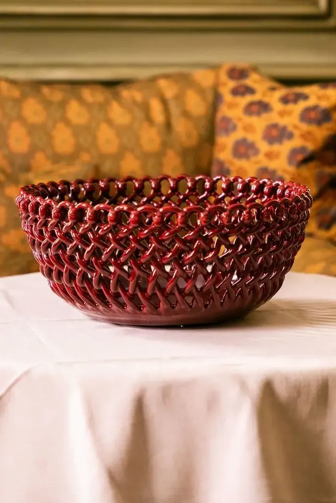 Céramique - Corbeille tressée géante Rosae sans pied - MAISON PICHON