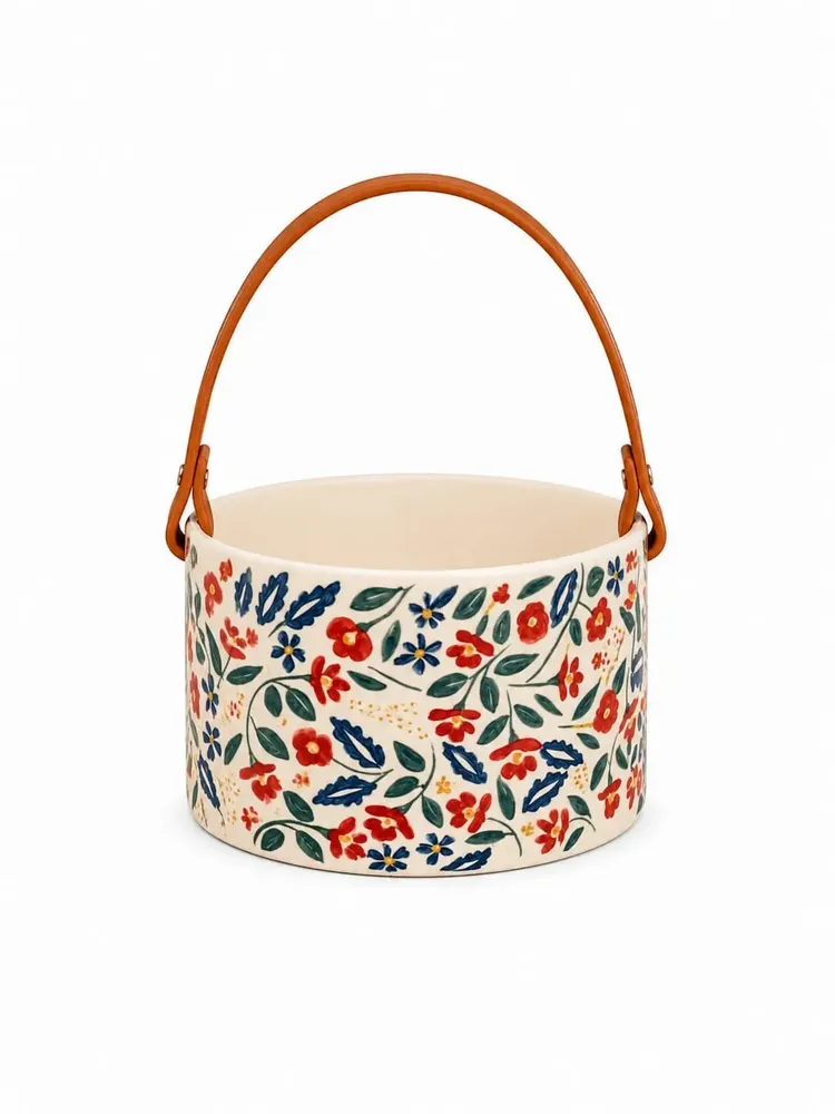 Decorative objects - Hand-Painted Ceramic Basket – Royesh Collection - DASTHAA