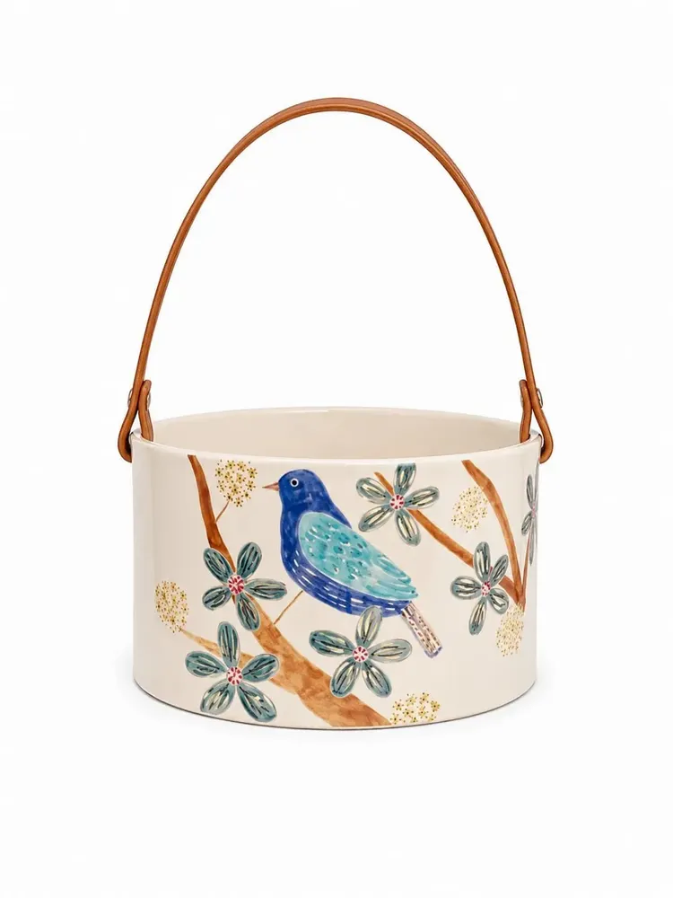 Decorative objects - Hand-Painted Ceramic Basket – Bloom Collection - DASTHAA