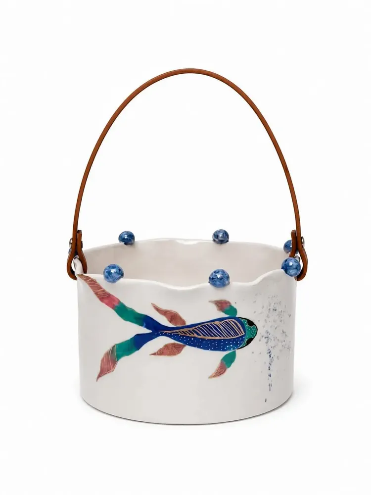 Decorative objects - Hand-Painted Ceramic Basket – Dream Sea Collection - DASTHAA