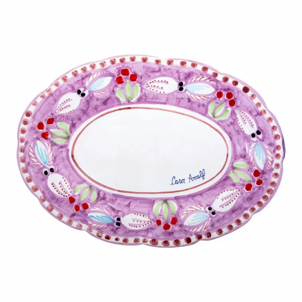Fragrance for women & men - LILAC SEPPIA OVAL SERVING PLATE 30 cm - CASA AMALFI