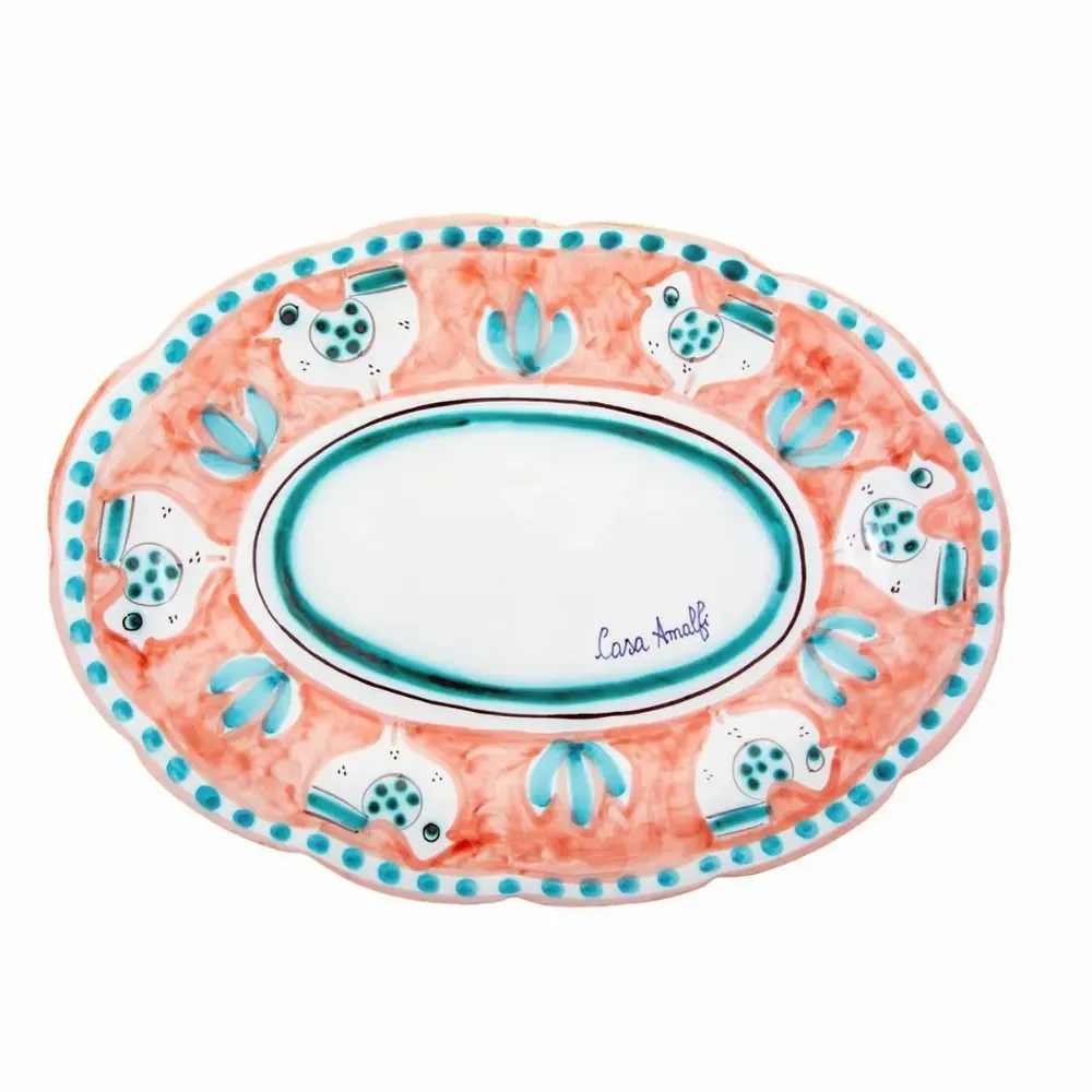 Parfums pour soi et eaux de toilette - PLAT OVALE PULCINO PÊCHE 30 cm - CASA AMALFI