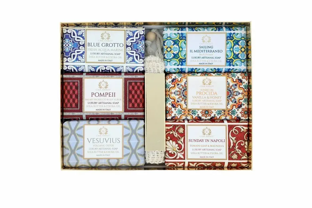 Fragrance for women & men - SAILING IL MEDITERRANEO - Sisal Bag Gift Set - CASA AMALFI