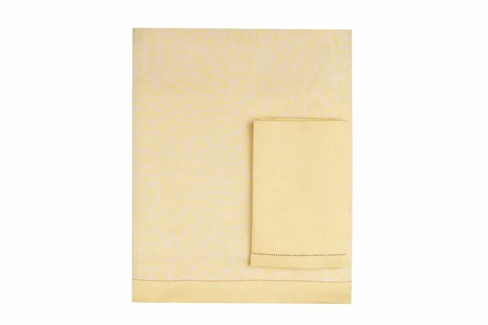Parfums pour soi et eaux de toilette - VILLA AMALFI NAPPE JAUNE 230cm x 170cm avec 8 serviettes assorties - CASA AMALFI
