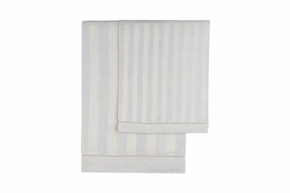 Parfums pour soi et eaux de toilette - ROMANTICA BLEU & BLANC - Set de Serviettes d'Invités en Lin - CASA AMALFI