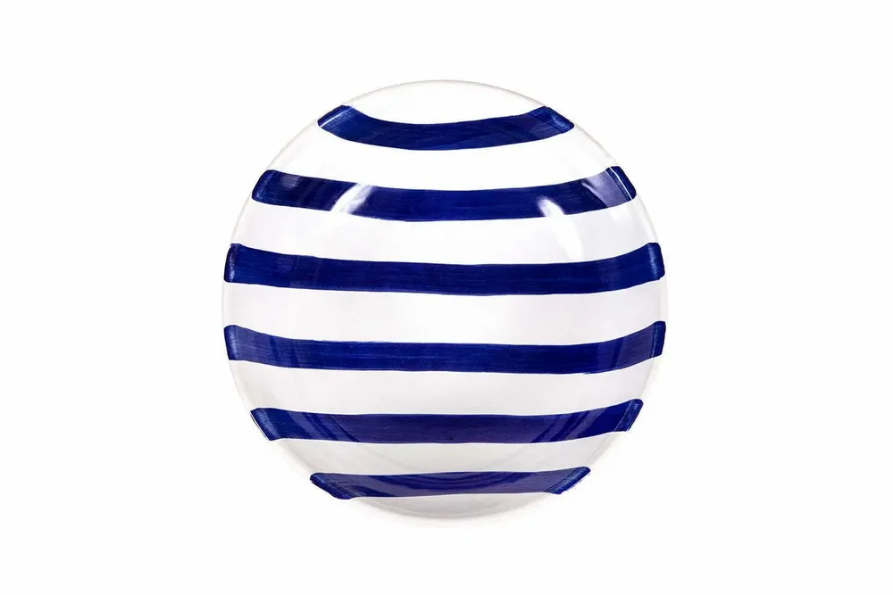 Parfums pour soi et eaux de toilette - SALADIER RAYURES BLEUES PEINT À LA MAIN - 26cm - CASA AMALFI
