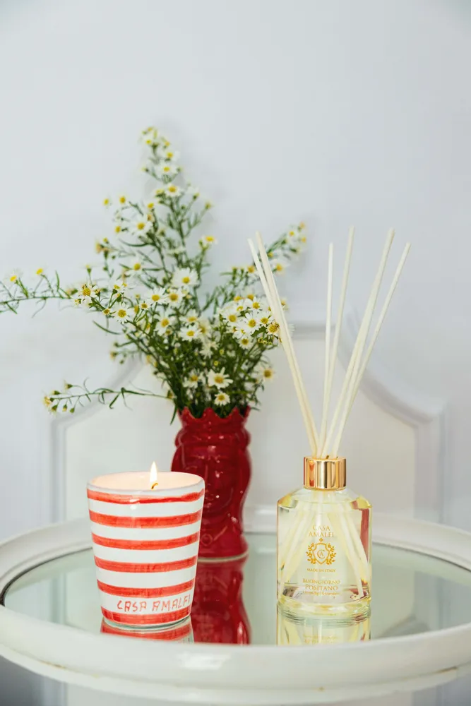 Parfums pour soi et eaux de toilette - SUNDAY IN NAPOLI Bougie en Cire de Soja Peinte à la Main - Feuille de Tomate & Magnolia 200g - CASA AMALFI
