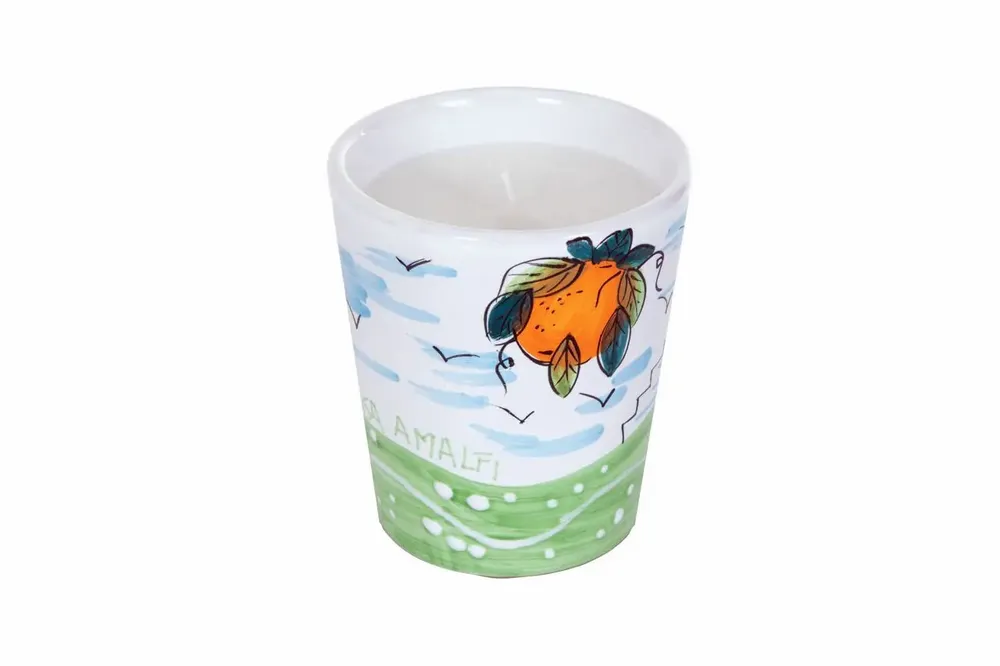 Parfums pour soi et eaux de toilette - SUMMER IN SORRENTO Bougie en Cire de Soja Casetta Peinte à la Main - Bergamote & Fleur d'Oranger 200g - CASA AMALFI