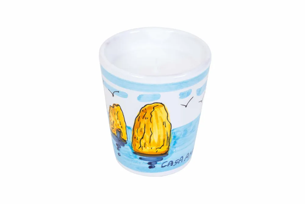 Parfums pour soi et eaux de toilette - TAKE ME TO CAPRI Bougie en Cire de Soja Faraglioni Peinte à la Main - Feuilles de Figuier & Lierre 200g - CASA AMALFI