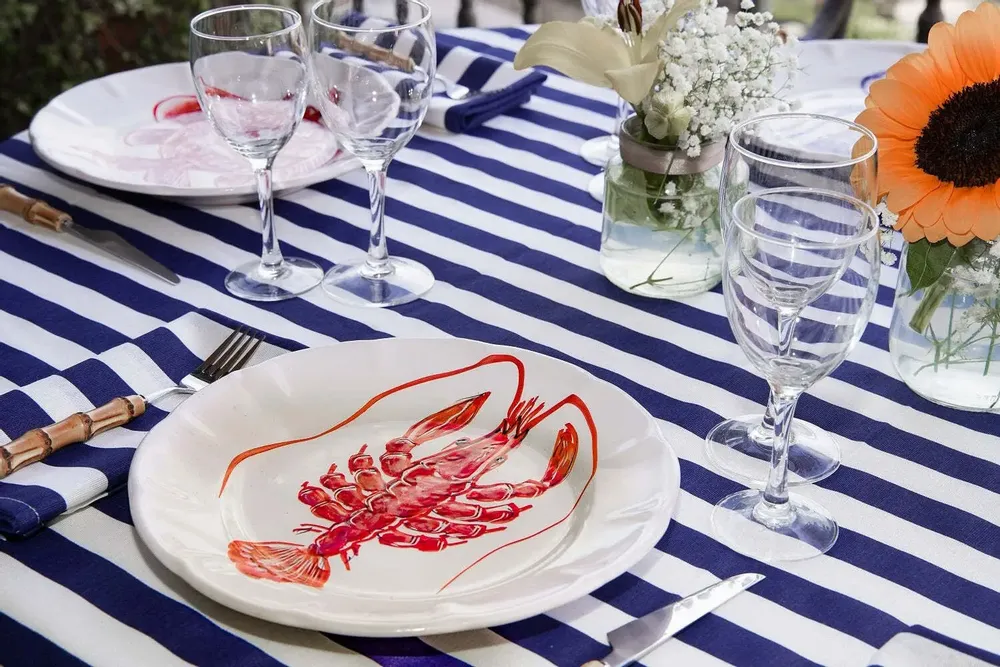 Parfums pour soi et eaux de toilette - ASSIETTES PLATES POISSON ROUGE & BLEU - Set de 6 - CASA AMALFI