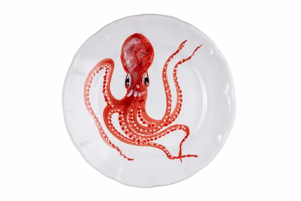 Parfums pour soi et eaux de toilette - ASSIETTES PLATES POISSON ROUGE & BLEU - Set de 6 - CASA AMALFI