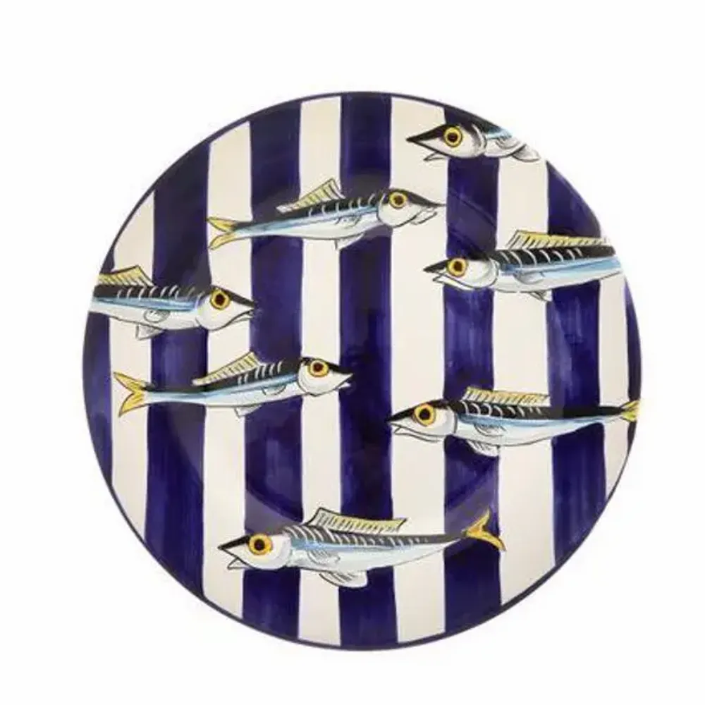 Fragrance for women & men - HAND PAINTED FISH DINNER PLATES - Set of 3 - CASA AMALFI