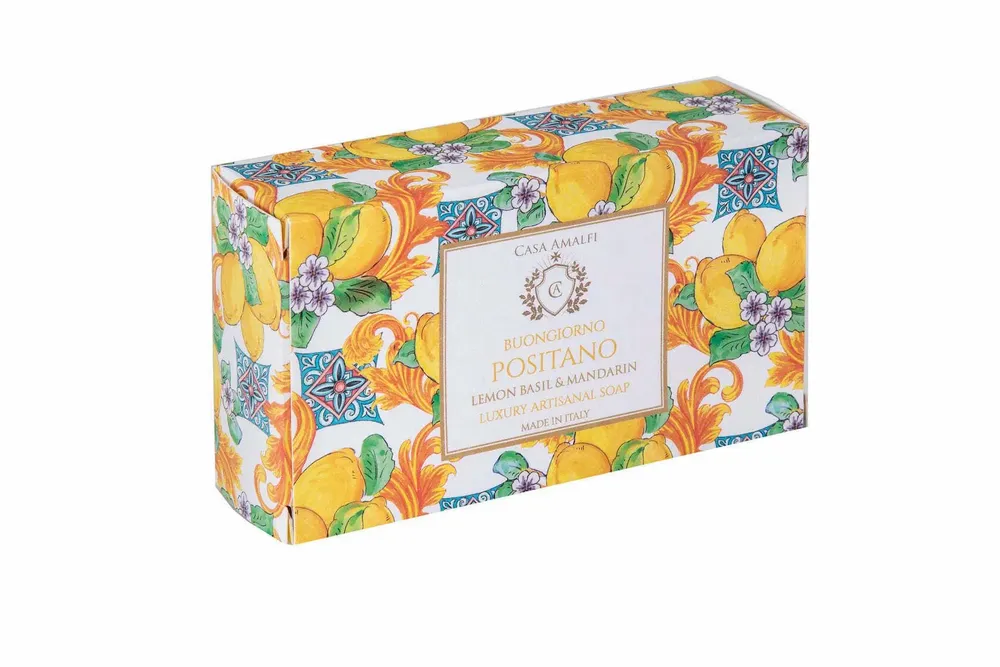 Fragrance for women & men - BUONGIORNO POSITANO BODY SOAP - Lemon Basil & Mandarin 150g - CASA AMALFI