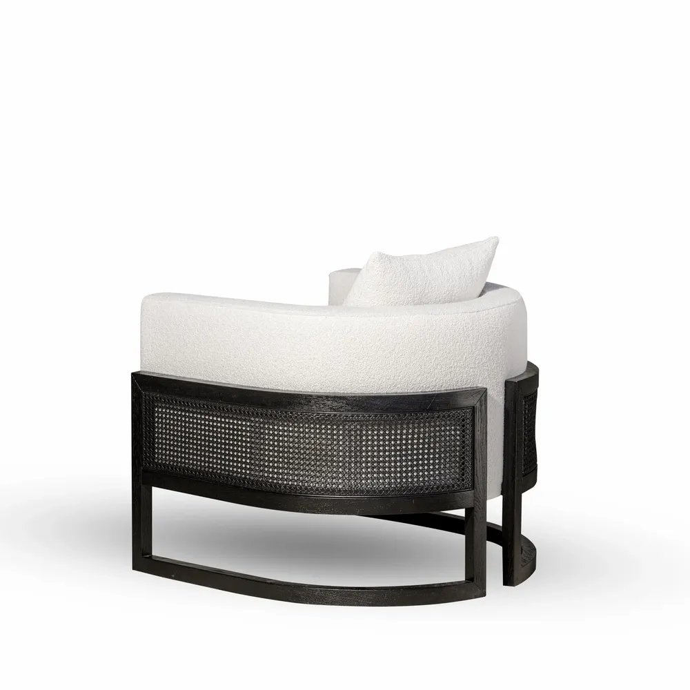 Lounge chairs for hospitalities & contracts - Julius Armchair Frame Limed Oak & Natural Cane, Seat Fabric COM/COL - DUISTT