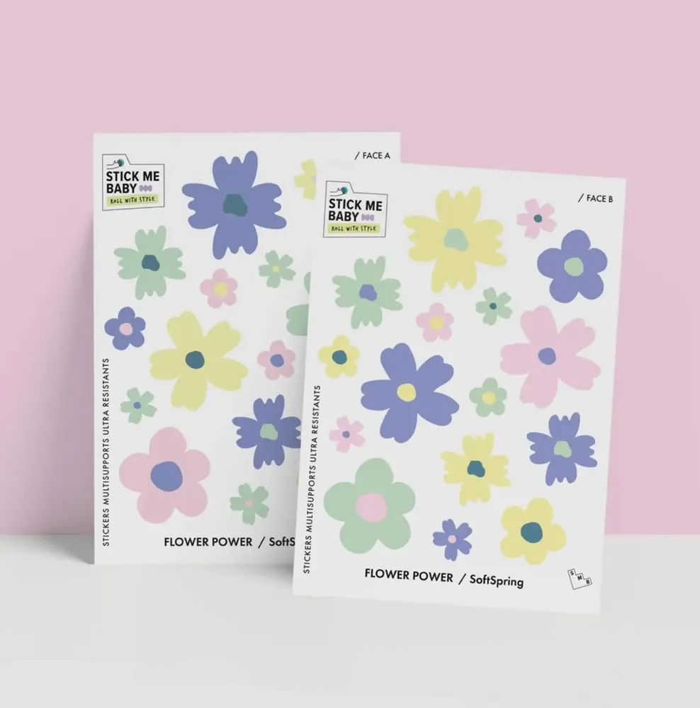 Children's arts and crafts - Sheet of waterproof stickers made in France - STICK ME BABY