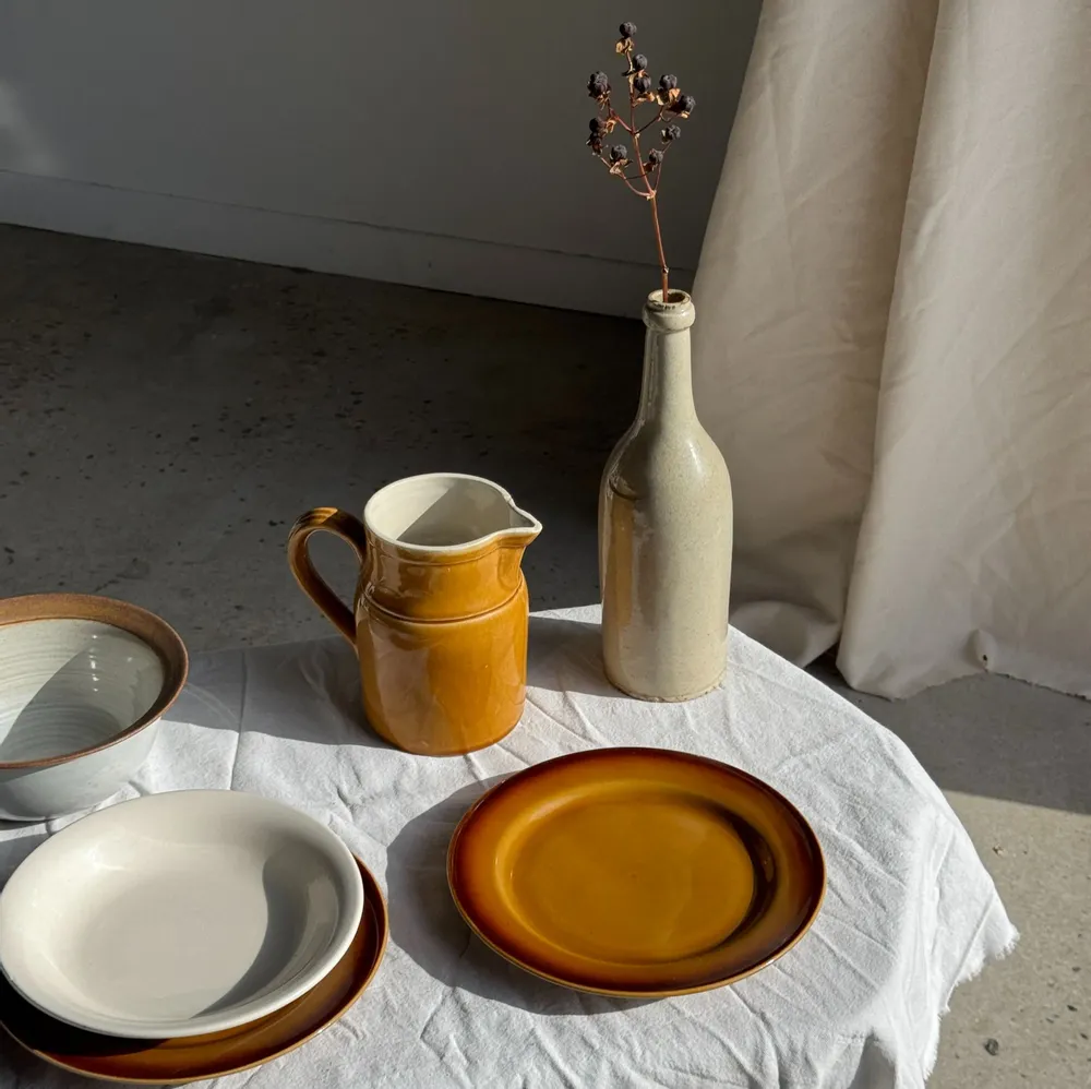 Carafes - Stoneware Kilt yellow ceramic carafe 1 liter H17 - OFFICE OBJETS