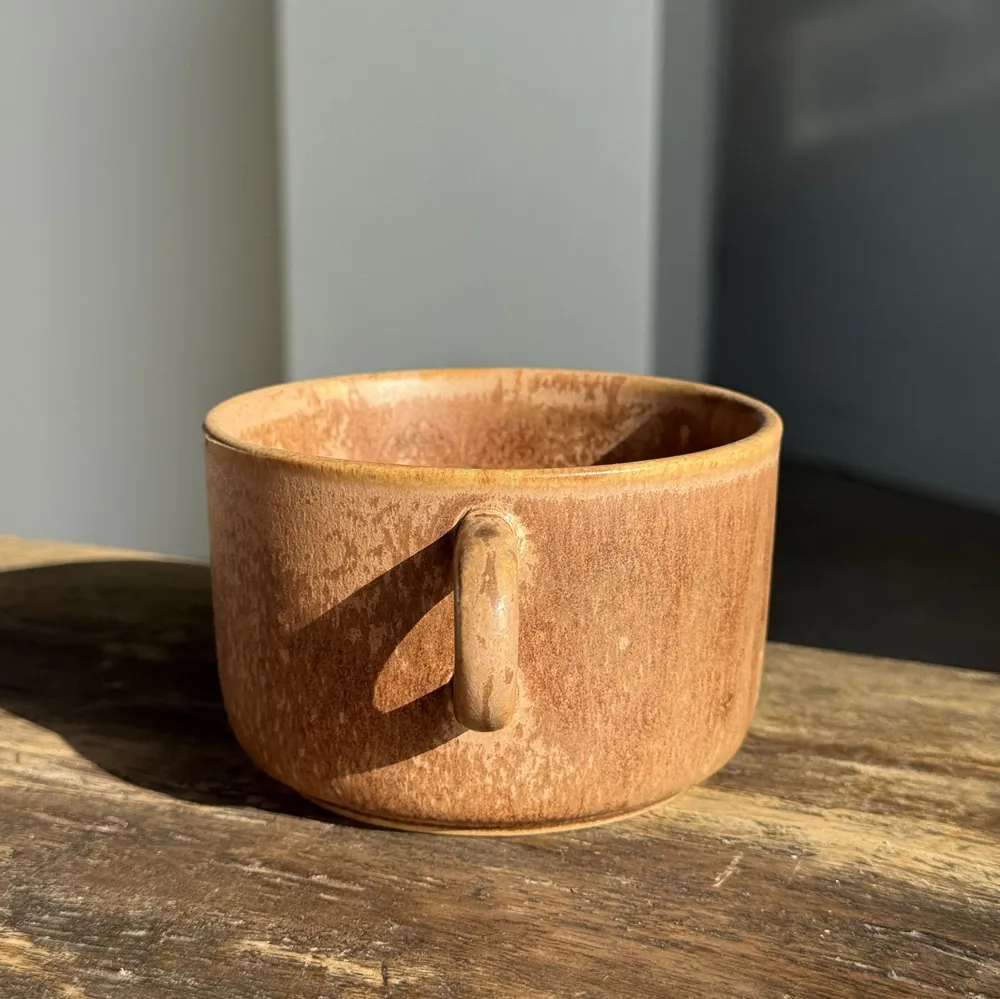 Mugs - Brown glazed stoneware cup H6.5 D10.5 - OFFICE OBJETS