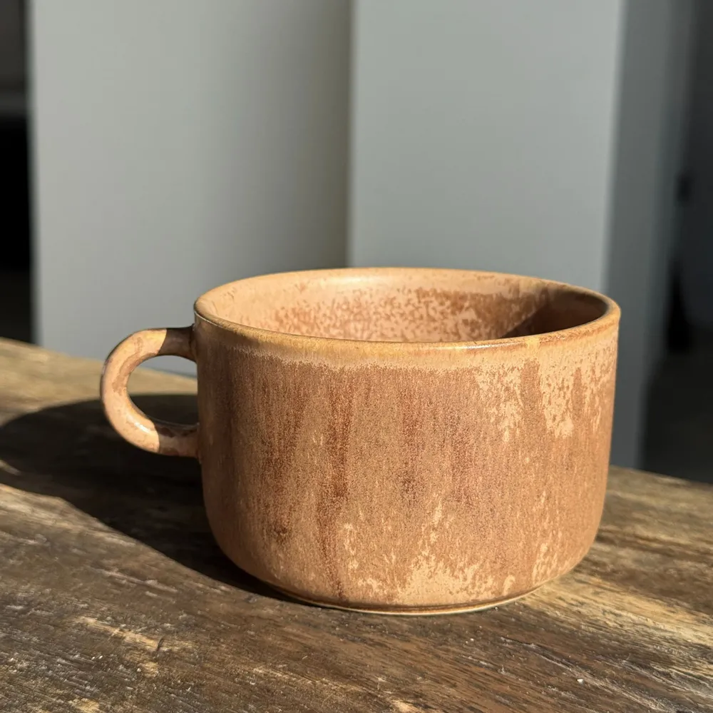 Mugs - Brown glazed stoneware cup H6.5 D10.5 - OFFICE OBJETS