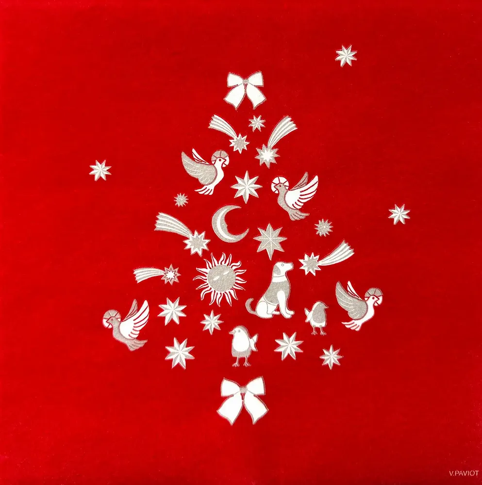 Serviettes - CHRISTMAS TREE ROUGE - FRANÇOISE PAVIOT