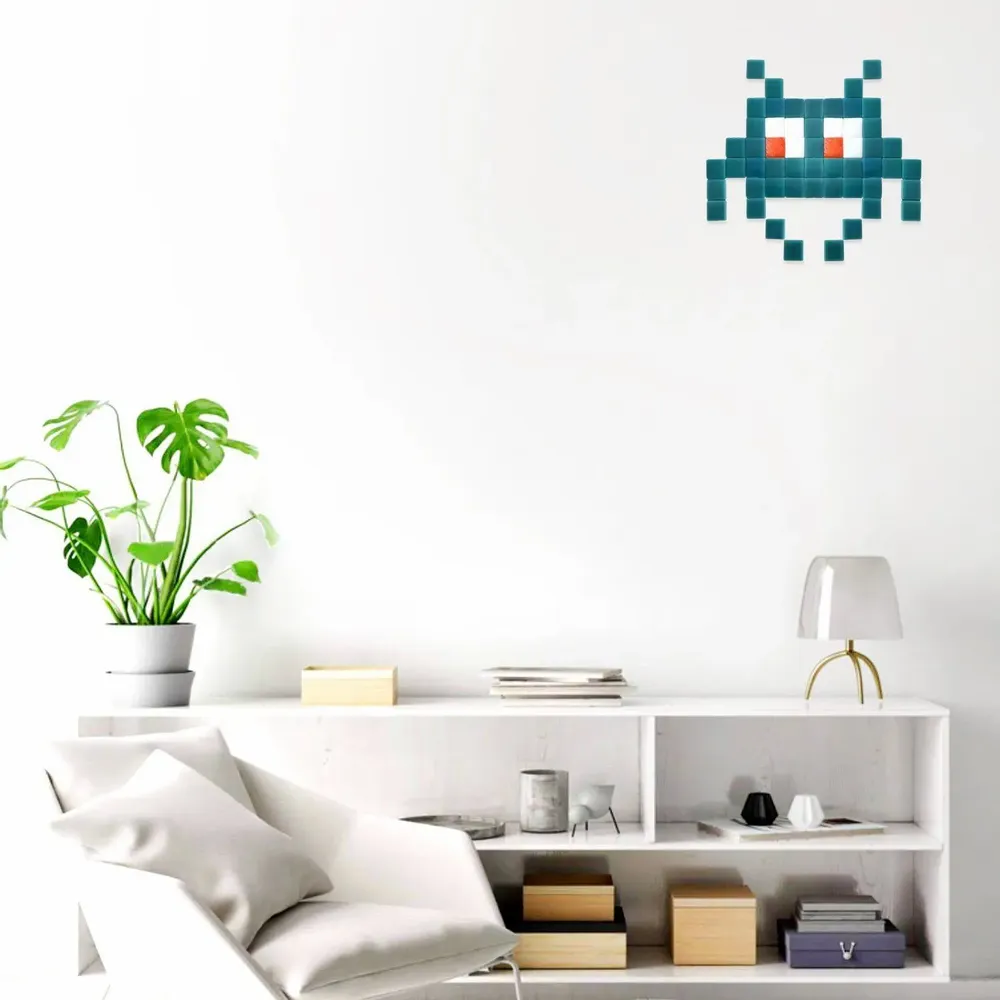 Stained glass decoration - Decorative adhesive glass mosaic invader #03 - PIXELBOX