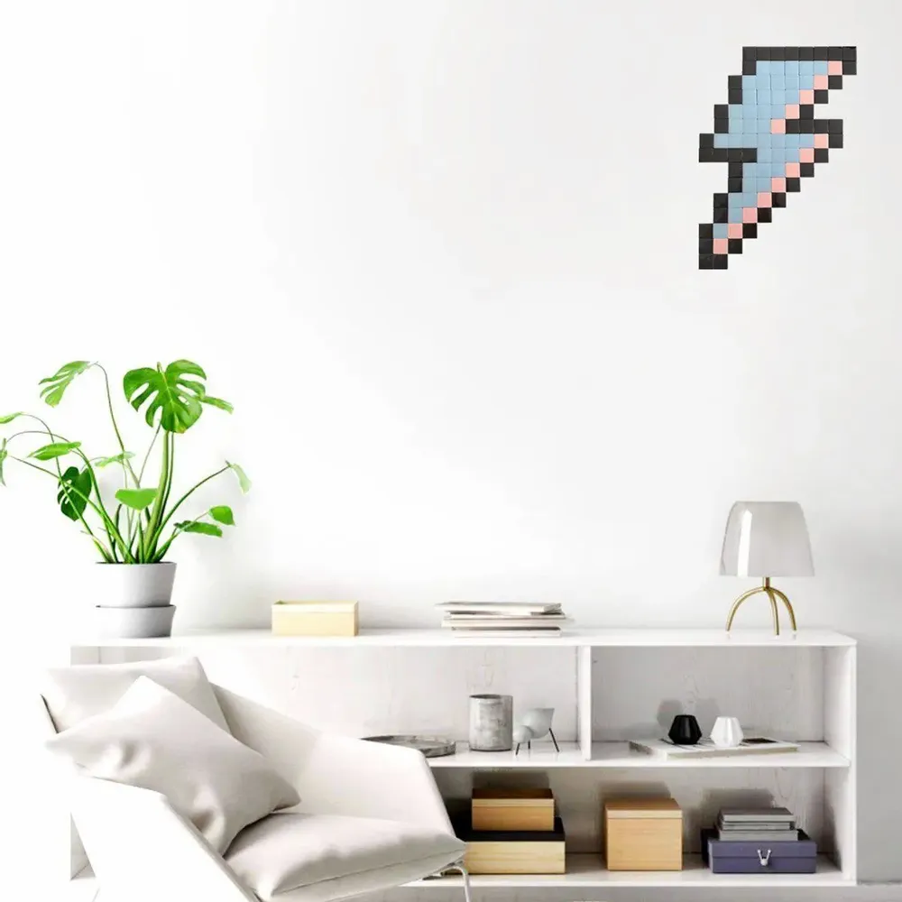 Stained glass decoration - Decorative adhesive glass mosaic lightning bolt #01 - PIXELBOX