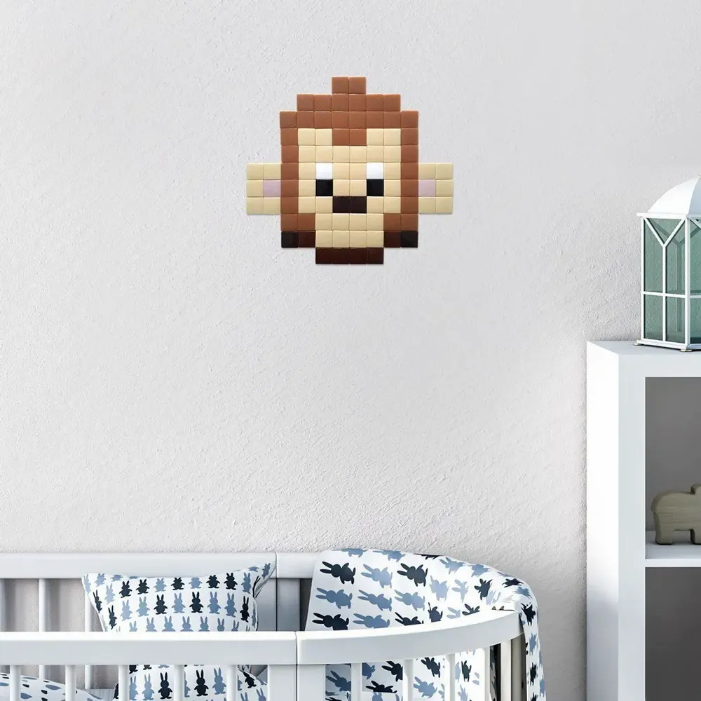 Stained glass decoration - Decorative adhesive glass mosaic monkey #01 - PIXELBOX
