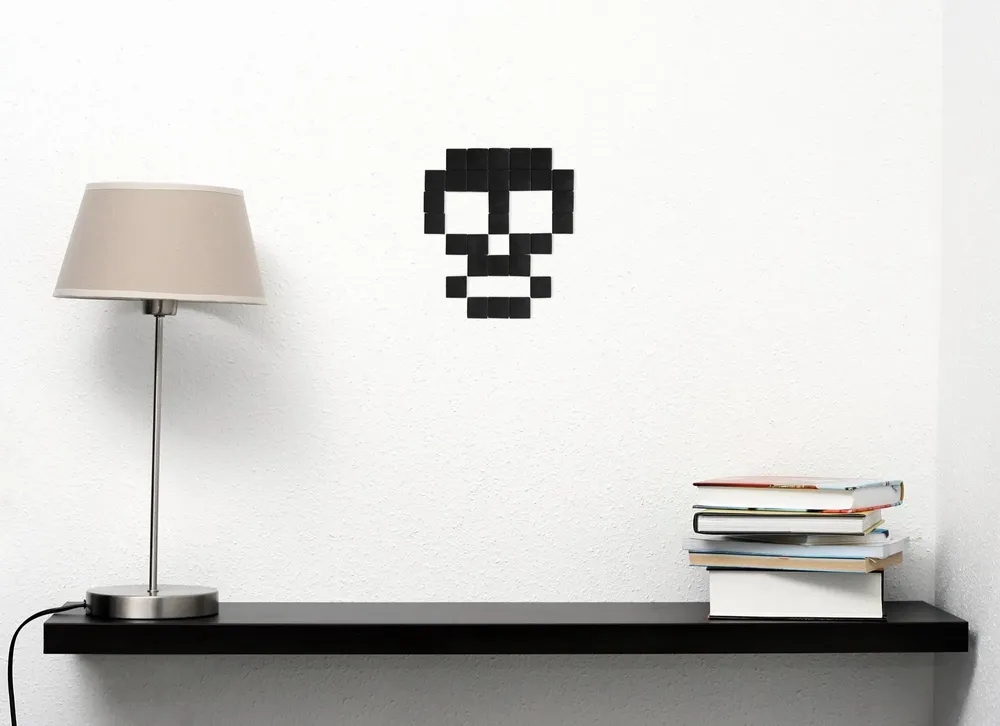 Stained glass decoration - Decorative adhesive glass mosaic skull #01 - PIXELBOX