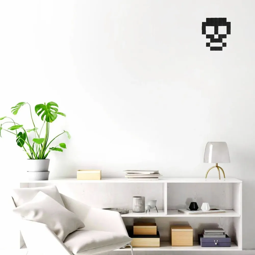 Stained glass decoration - Decorative adhesive glass mosaic skull #01 - PIXELBOX