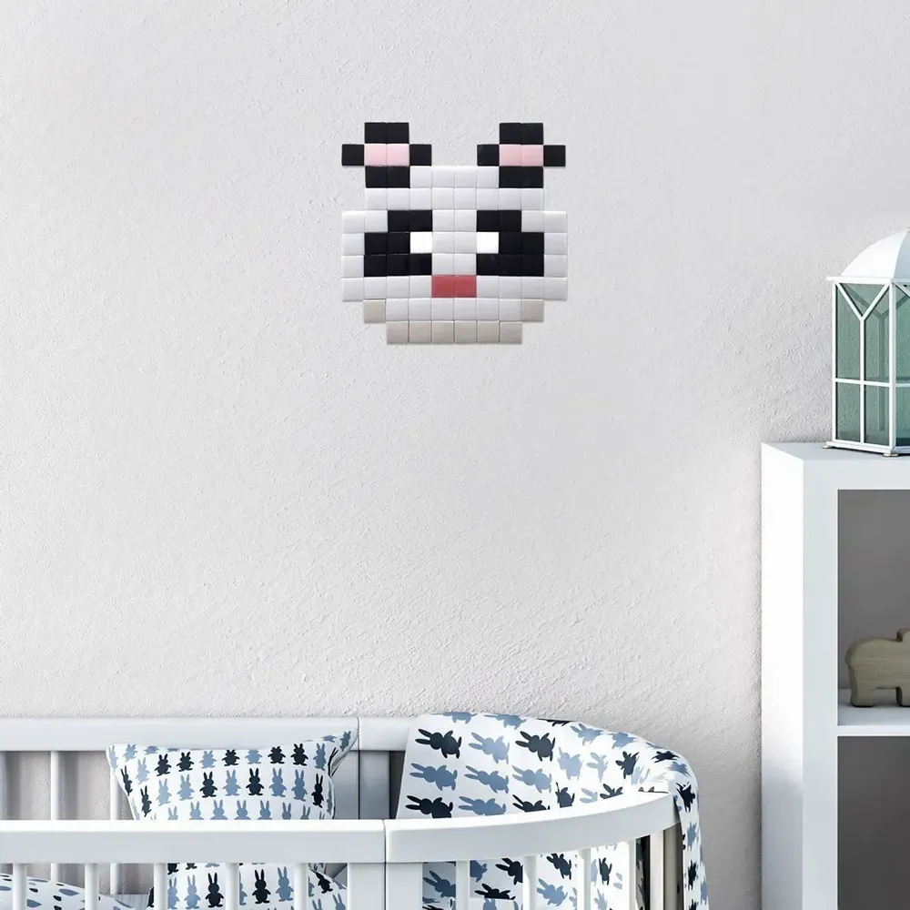Stained glass decoration - Decorative adhesive glass mosaic panda #01 - PIXELBOX