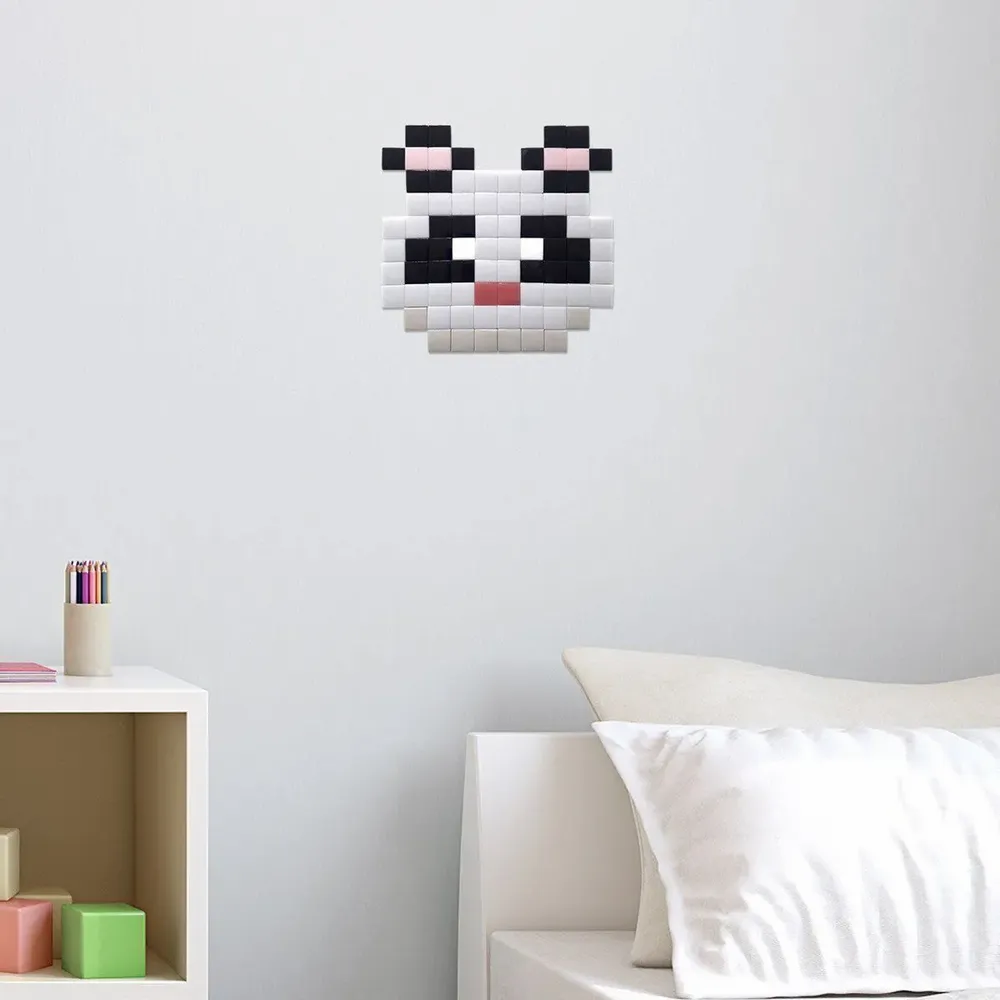 Stained glass decoration - Decorative adhesive glass mosaic panda #01 - PIXELBOX