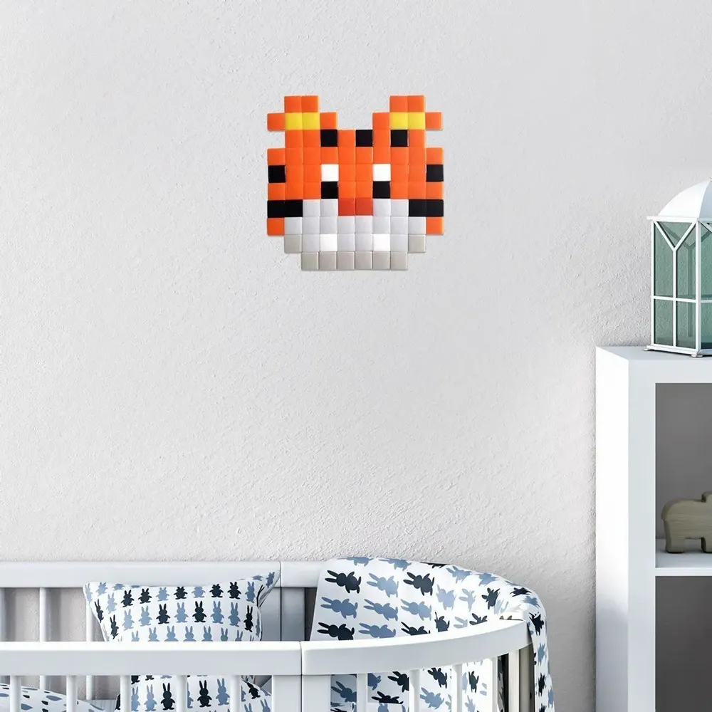 Stained glass decoration - Decorative adhesive glass mosaic tiger #01 - PIXELBOX