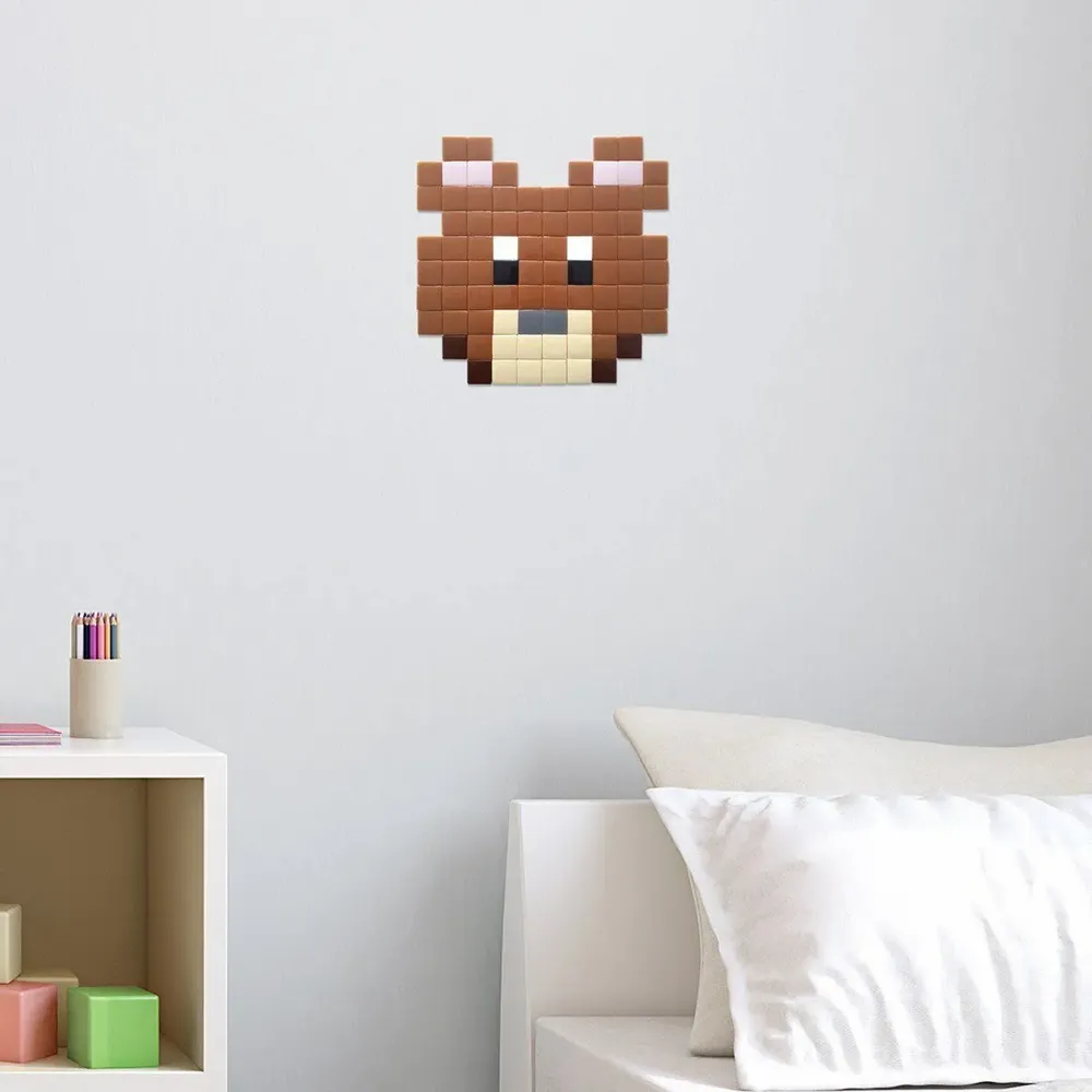 Stained glass decoration - Decorative adhesive glass mosaic teddy bear #01 - PIXELBOX