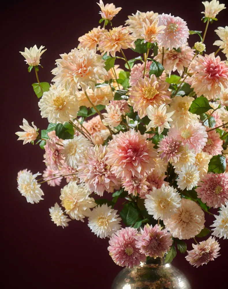 Décorations florales - Dahlias en soie pastel - SILK-KA BV