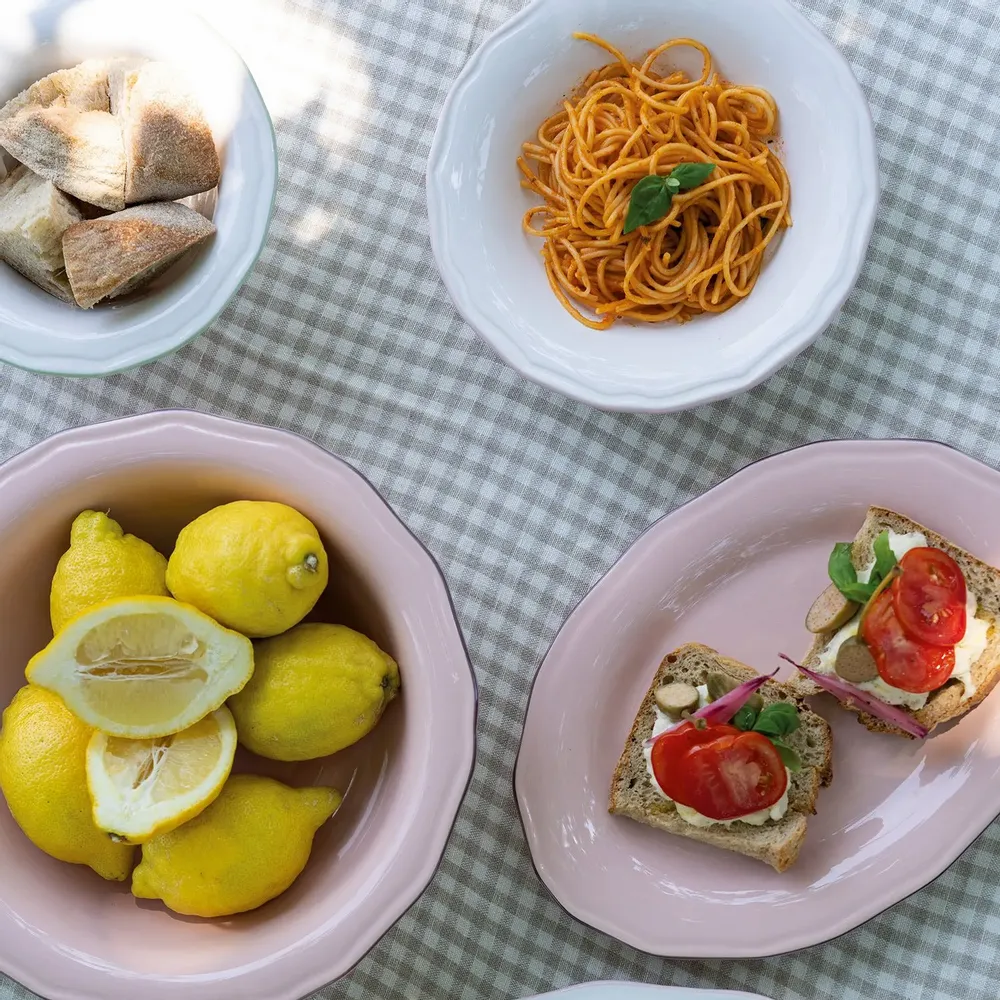 Platter and bowls - Asolo stoneware - ZAFFERANO