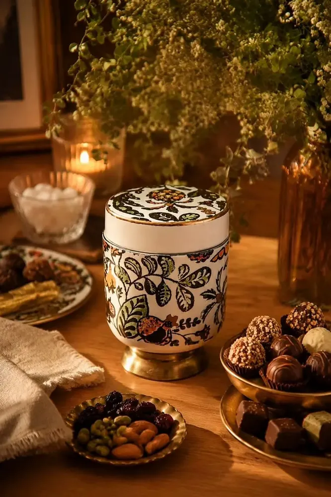 Flatware - Pedestal Lidded Jar - Persian Garden Collection - DASTHAA