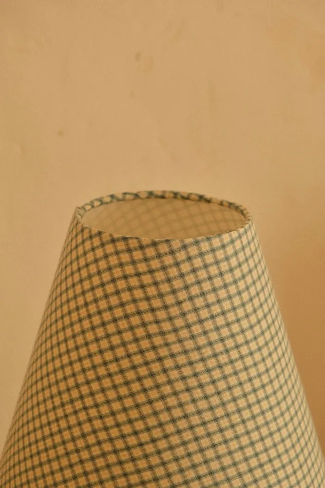 Objets de décoration - Lampe SIMONE - Vichy vert d'eau et blanc - STUDIO AL OESTÉ