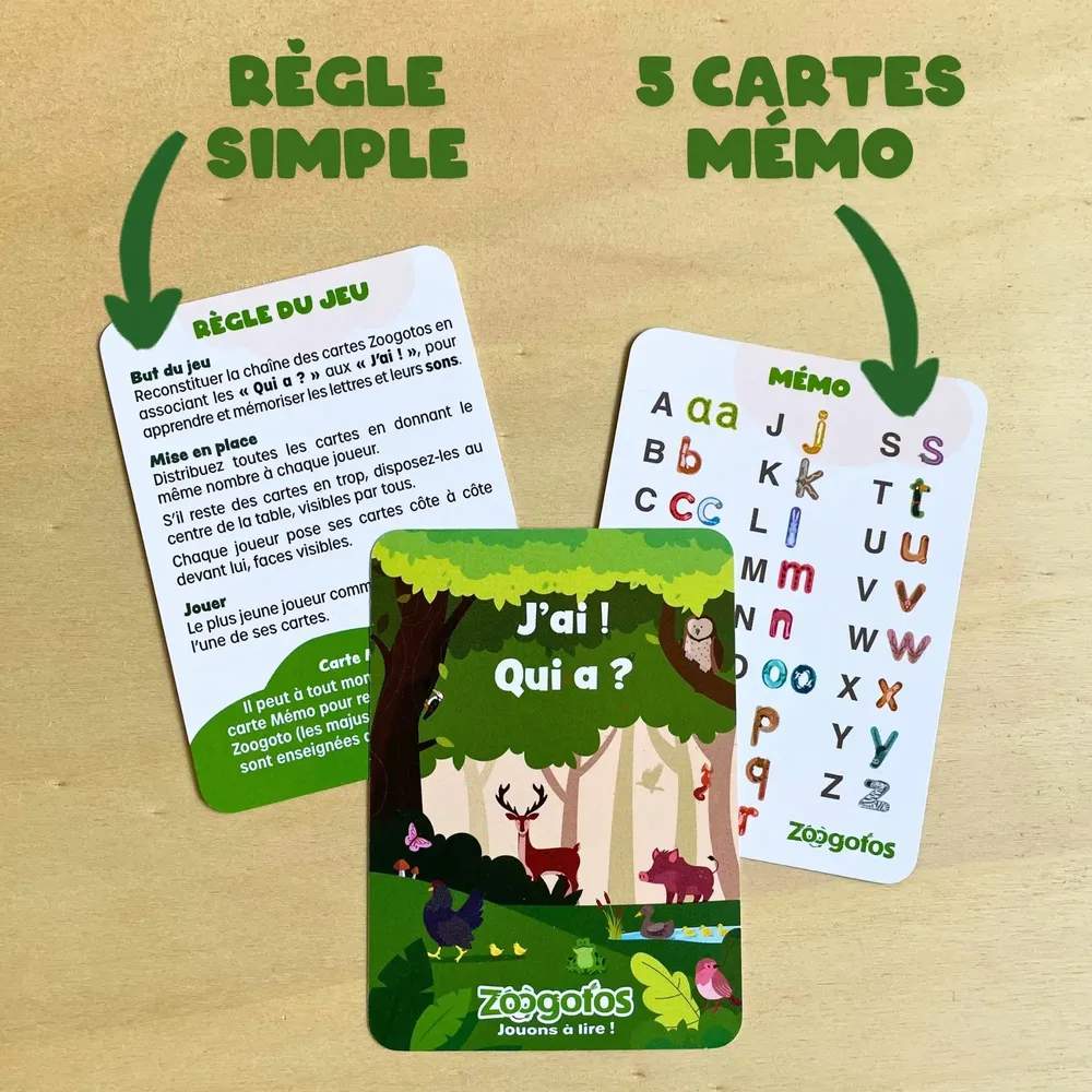 Jeux enfants - Jeu de cartes « J'ai ! Qui a ? » des Zoogotos - ZOOGOTOS