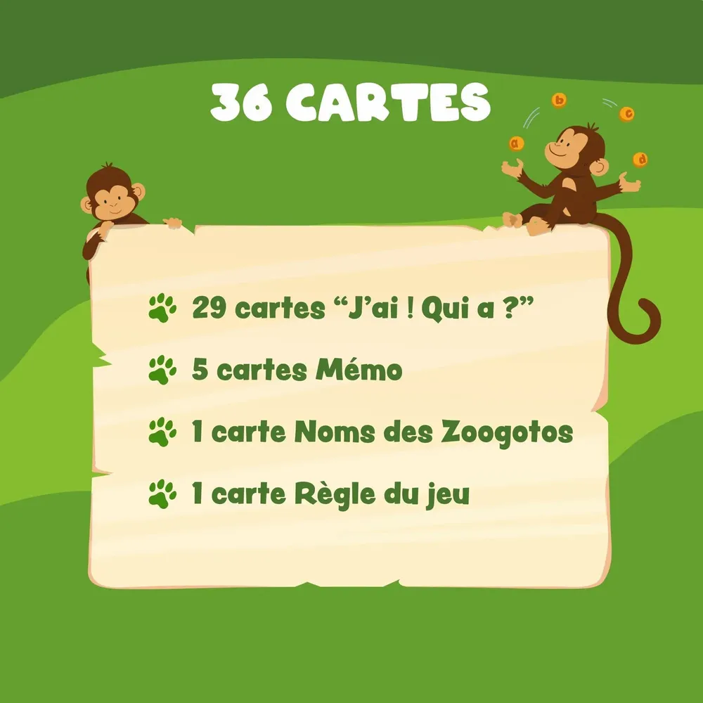 Jeux enfants - Jeu de cartes « J'ai ! Qui a ? » des Zoogotos - ZOOGOTOS
