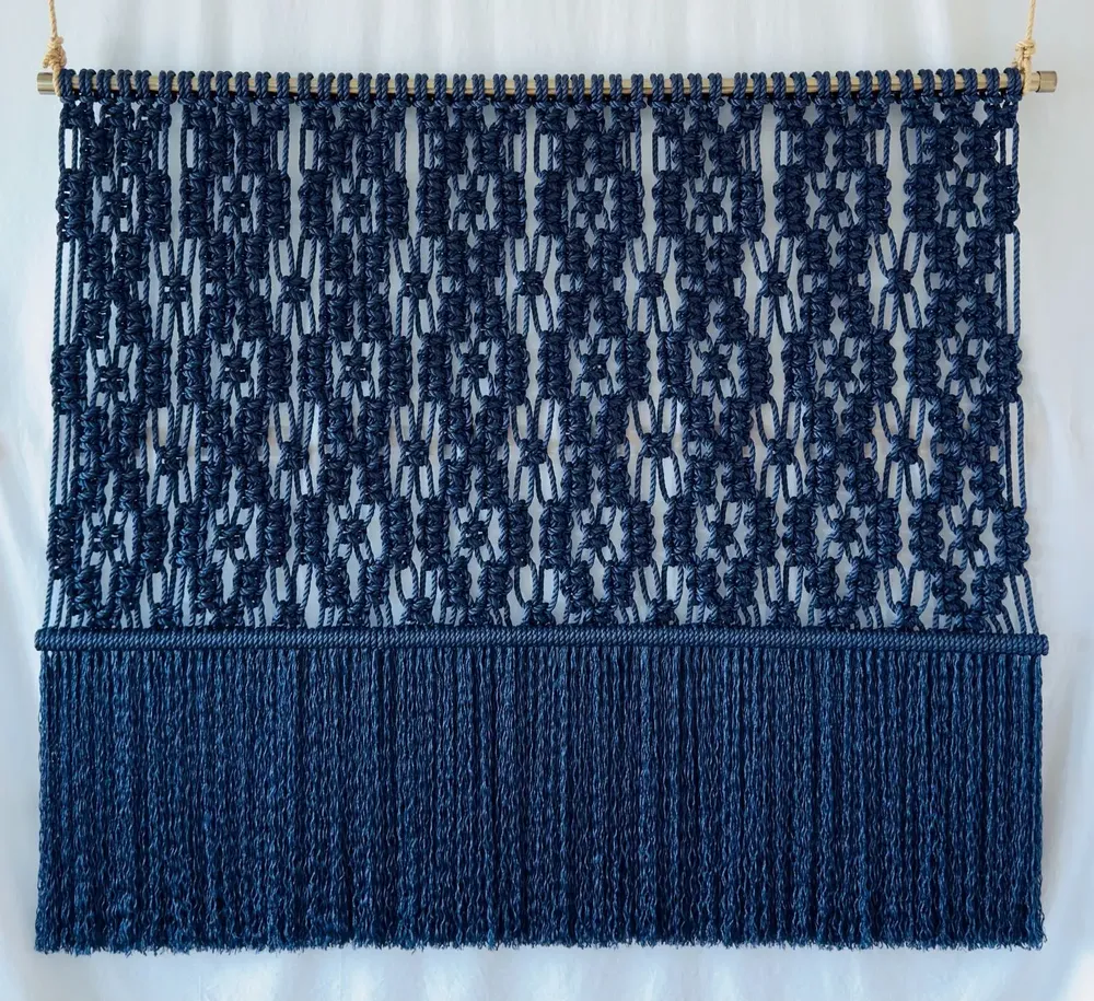 Tapestries - Navy Blue Handcrafted Macramé Wall Hanging - NŒULUXE