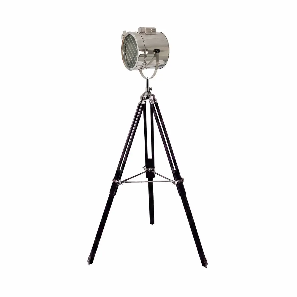 Floor lamps - Chrome steel and black steel floor lamp - ANGEL CERDÁ