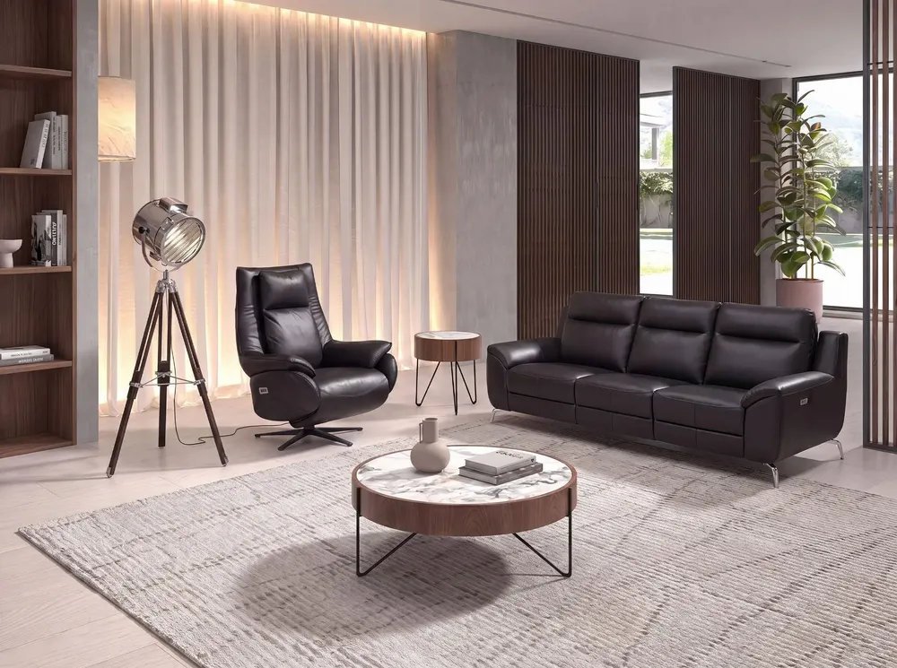 Floor lamps - Chrome steel and black steel floor lamp - ANGEL CERDÁ