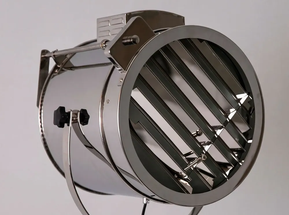 Floor lamps - Chrome steel and black steel floor lamp - ANGEL CERDÁ