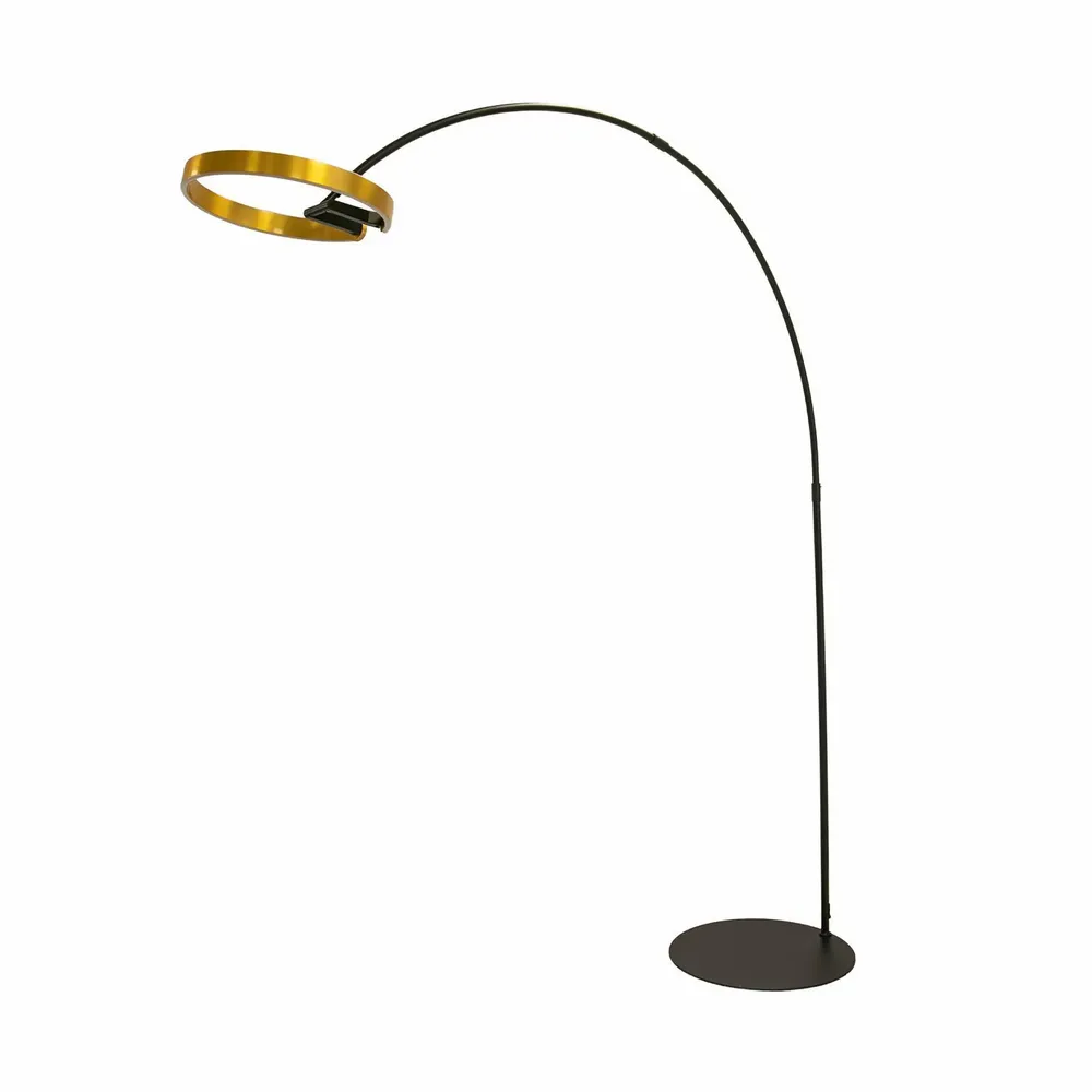 Floor lamps - Floor lamp in polished gold steel and black steel - ANGEL CERDÁ