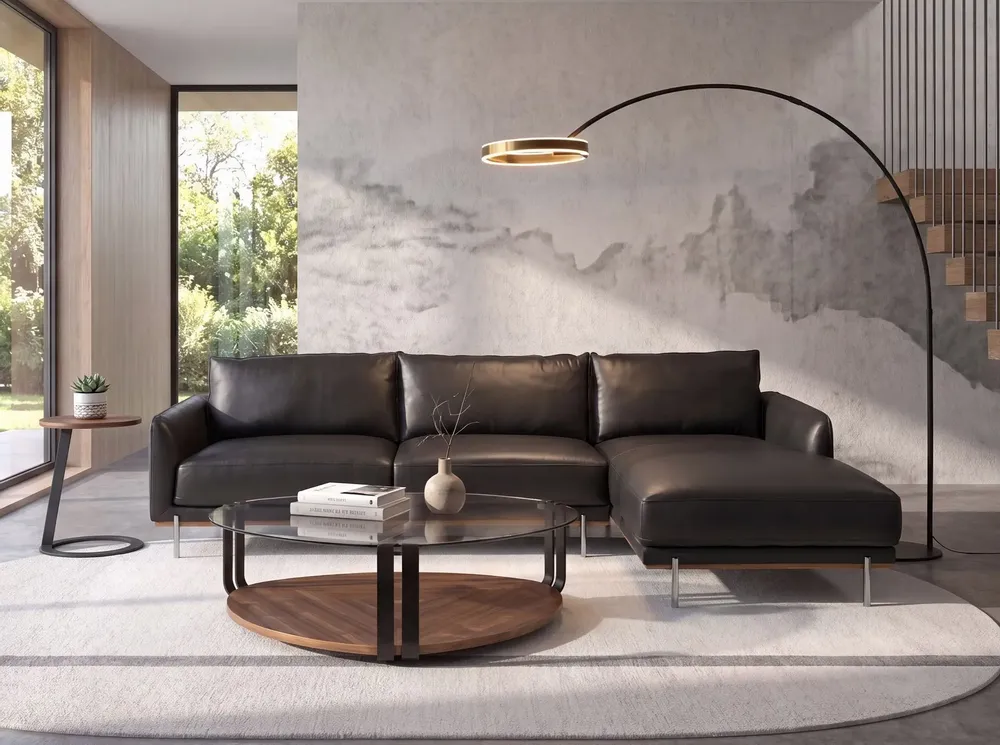 Floor lamps - Floor lamp in polished gold steel and black steel - ANGEL CERDÁ