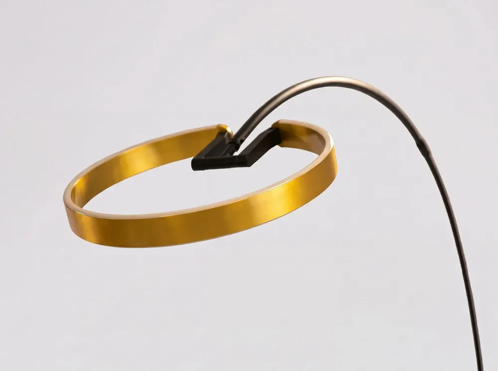 Floor lamps - Floor lamp in polished gold steel and black steel - ANGEL CERDÁ