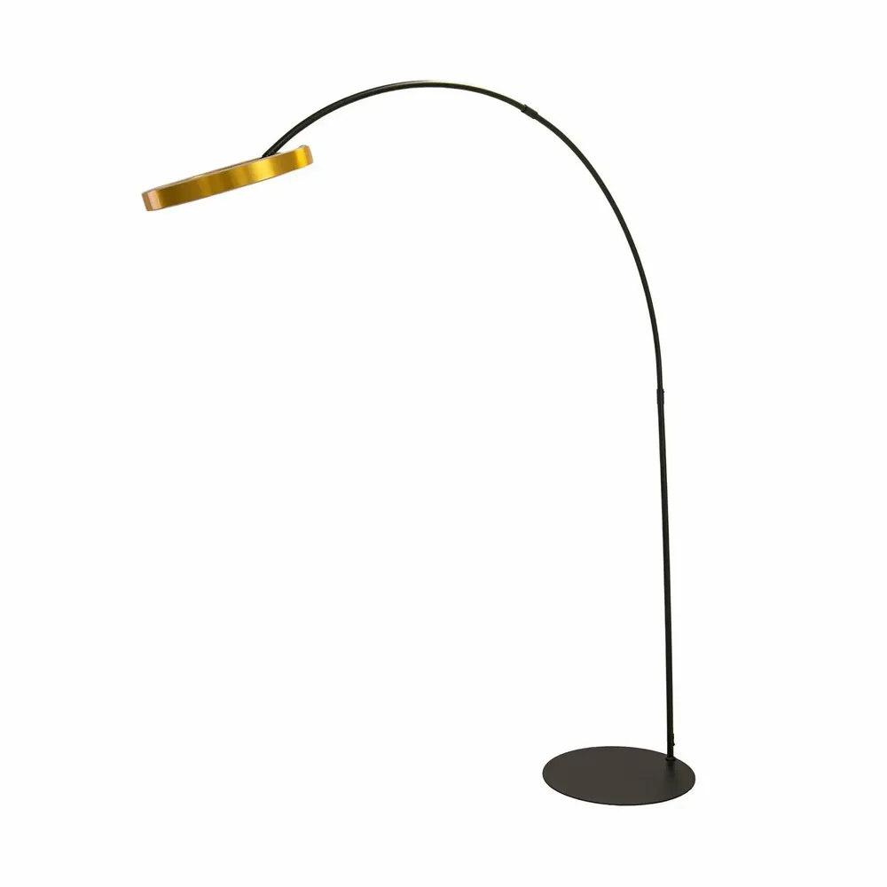 Floor lamps - Floor lamp in polished gold steel and black steel - ANGEL CERDÁ
