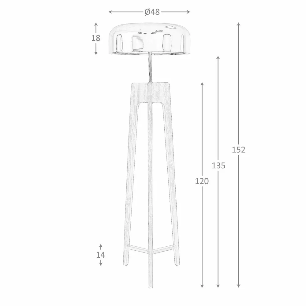 Floor lamps - Floor lamp in black and white aluminium and walnut-coloured pine wood - ANGEL CERDÁ