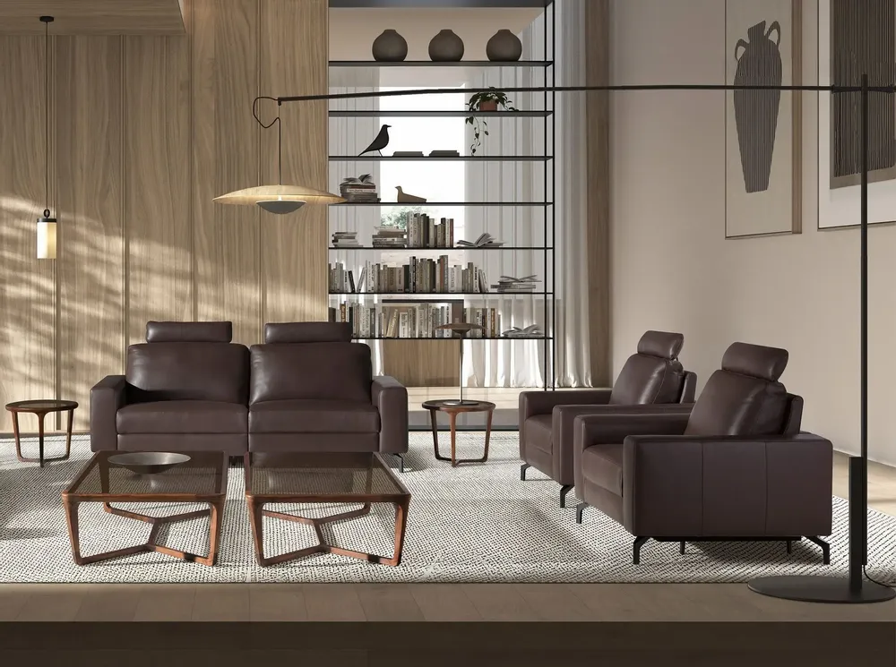Armchairs - Chocolate brown leather recliner armchair - ANGEL CERDÁ