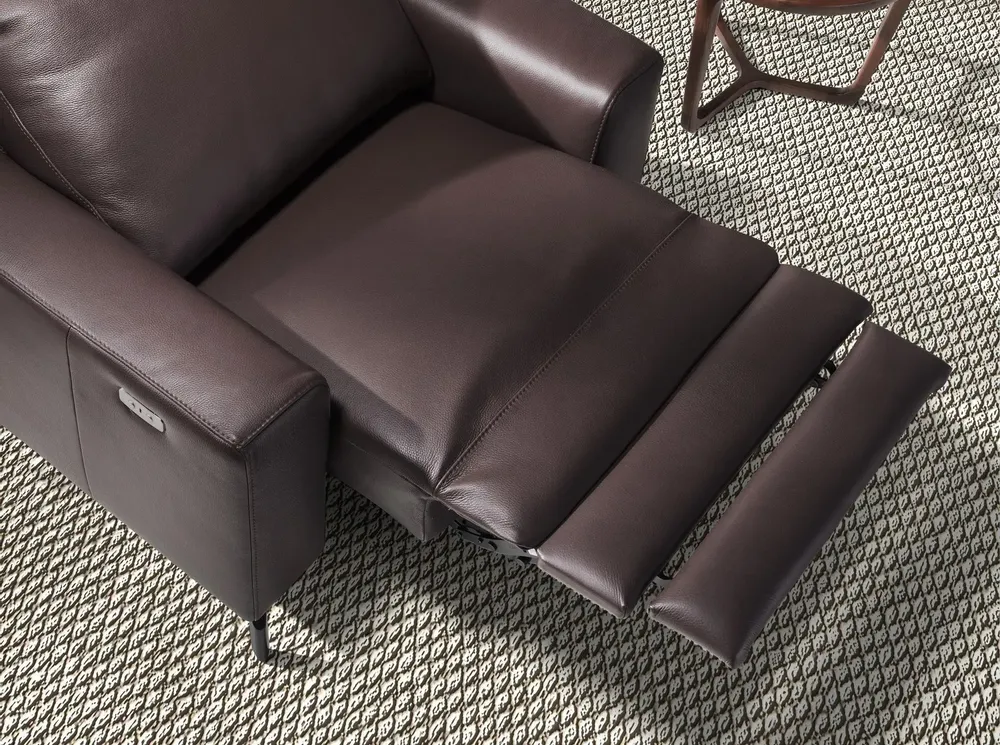 Armchairs - Chocolate brown leather recliner armchair - ANGEL CERDÁ